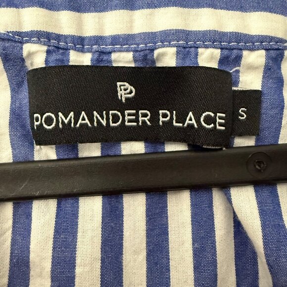 Tuckernuck Pomander Place Kenzo Blue Striped Vneck Smocked Cuff Dress Small - Picture 2 of 5